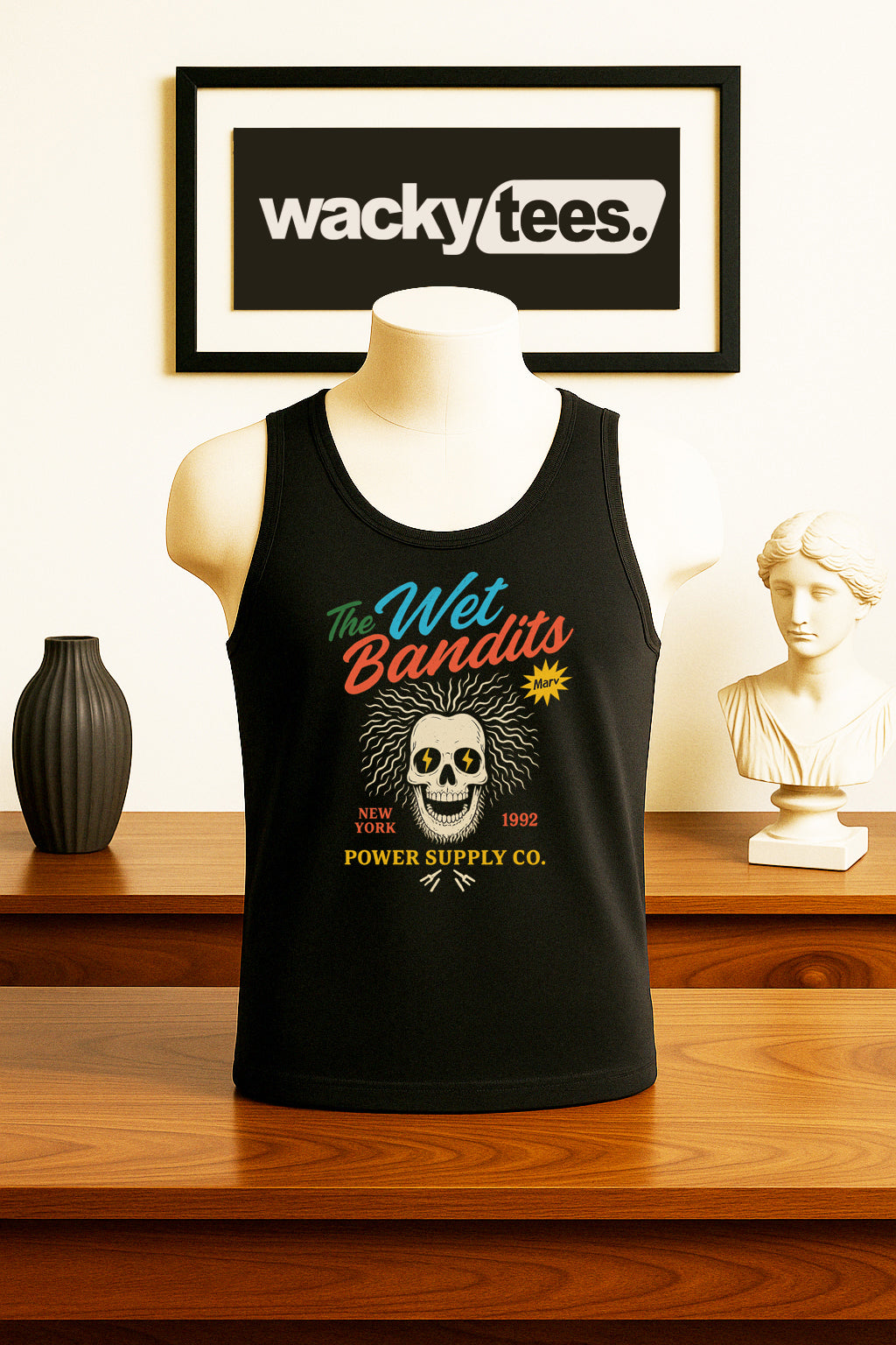 The Wet Bandits Power Supply Co Home Alone Marv Harry Funny Graphic Tee Shirt