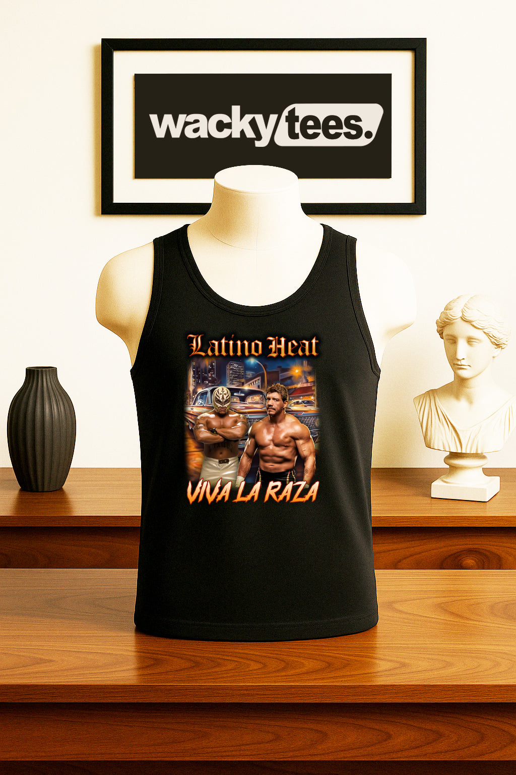Latino Heat Viva La Raza Lowrider Eddie Guerrero Graphic Tee Shirt