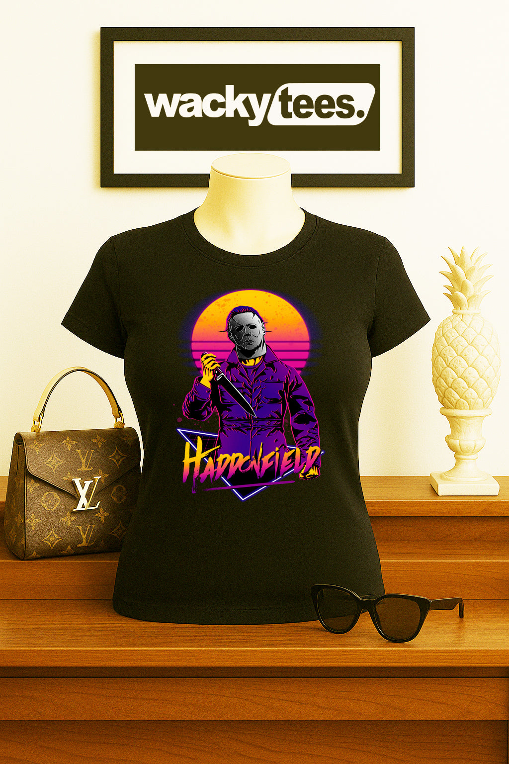 Haddonfield Michael Myers 80s style Horror Terror Halloween Graphic Tee Shirt