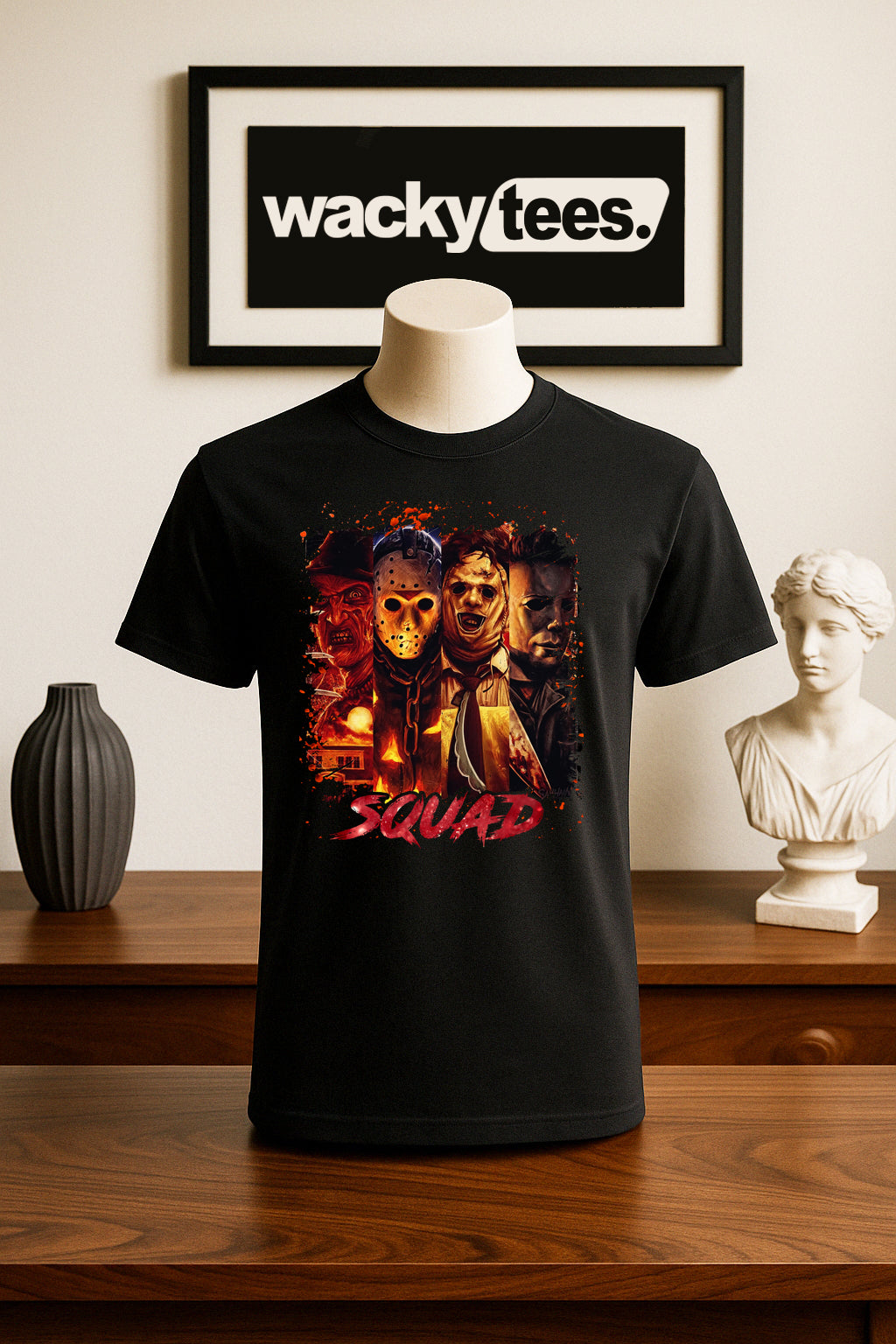 Halloween Serial Killer Squad Horror Terror Halloween Graphic Tee Shirt