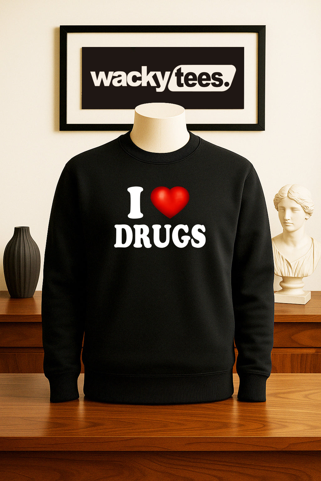 I love Drugs I Heart Funny Adult Humor Graphic Tee Shirt