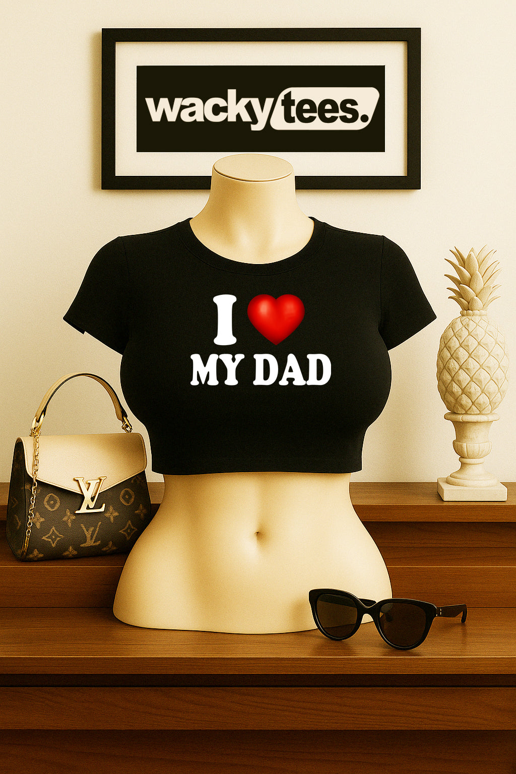 I Love My Dad I Heart Funny Adult Humor Graphic Tee Shirt