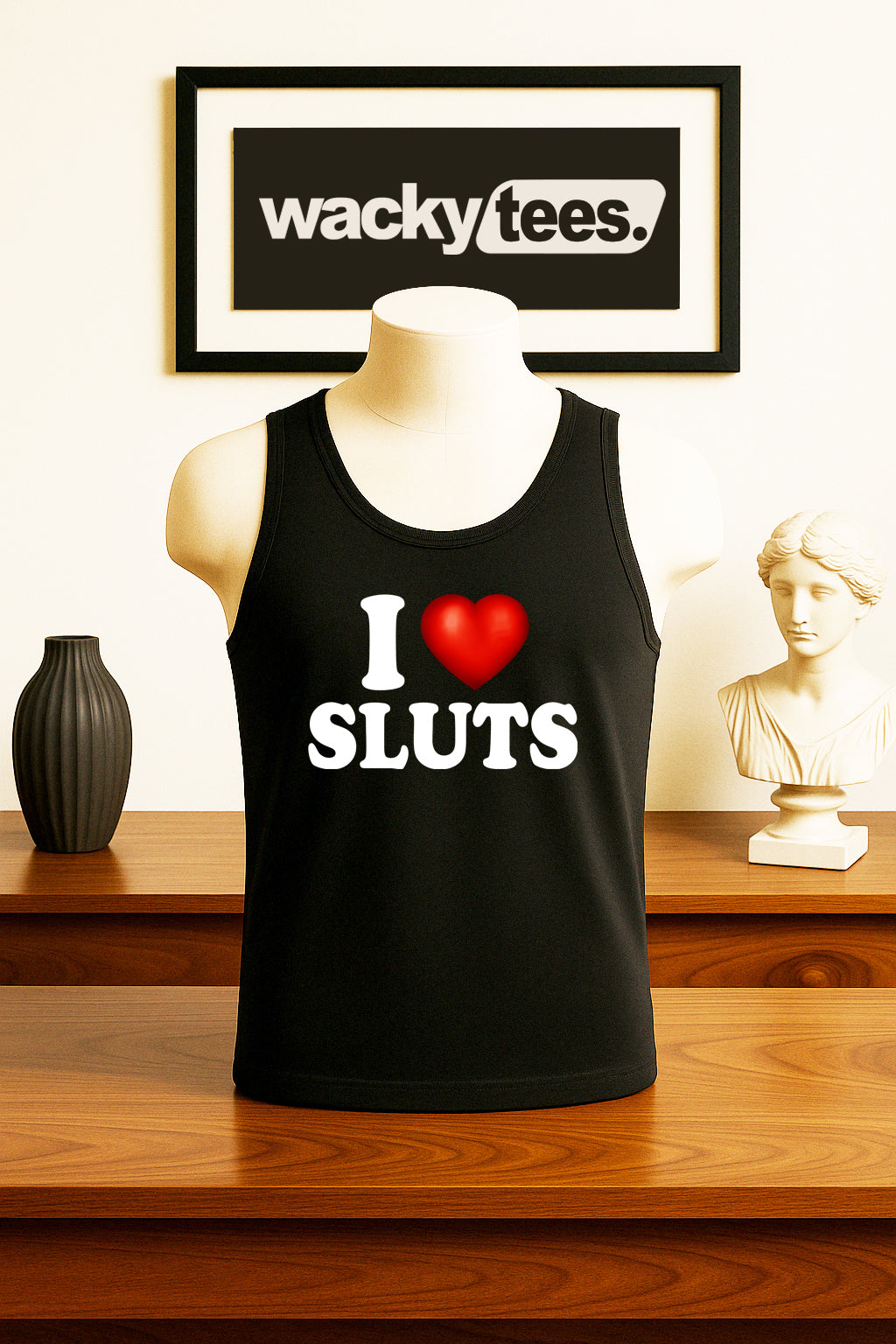 I Love Sluts I Heart Funny Adult Humor Graphic Tee Shirt