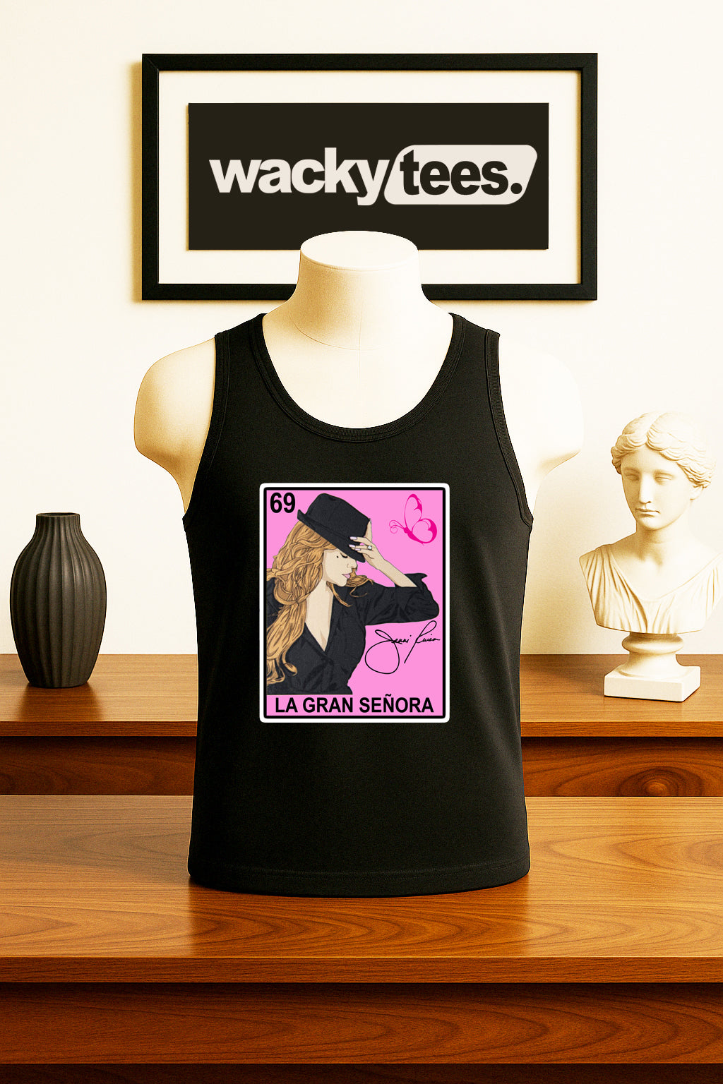 Jenni Rivera La Gran Senora Loteria Mexican Bingo Graphic Tee Shirt