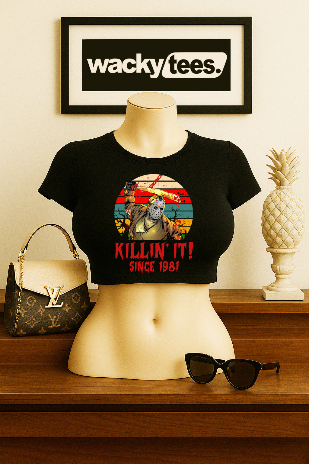 Killin It Since 81 Jason Voorhess Friday The 13th Horror Terror Halloween Graphic Tee Shirt
