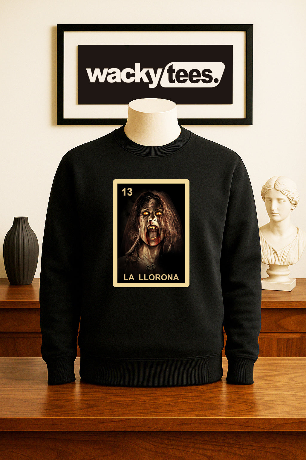 La Llorona The Wailer Wheeping Woman Loteria Mexican Bingo Graphic Tee Shirt
