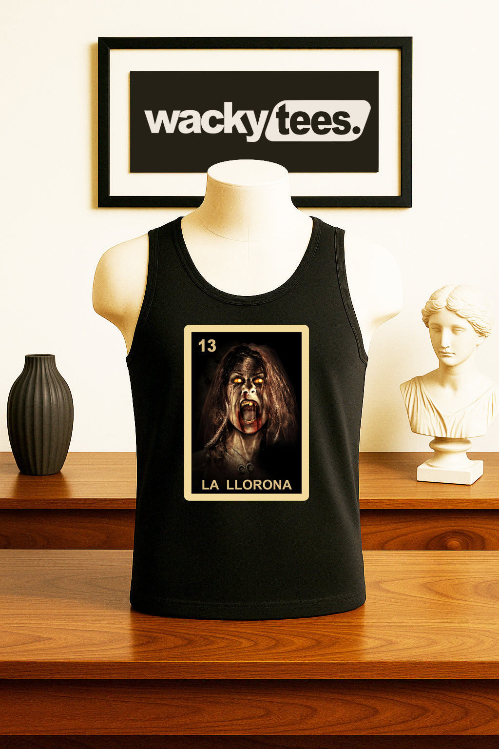 La Llorona The Wailer Wheeping Woman Loteria Mexican Bingo Graphic Tee Shirt