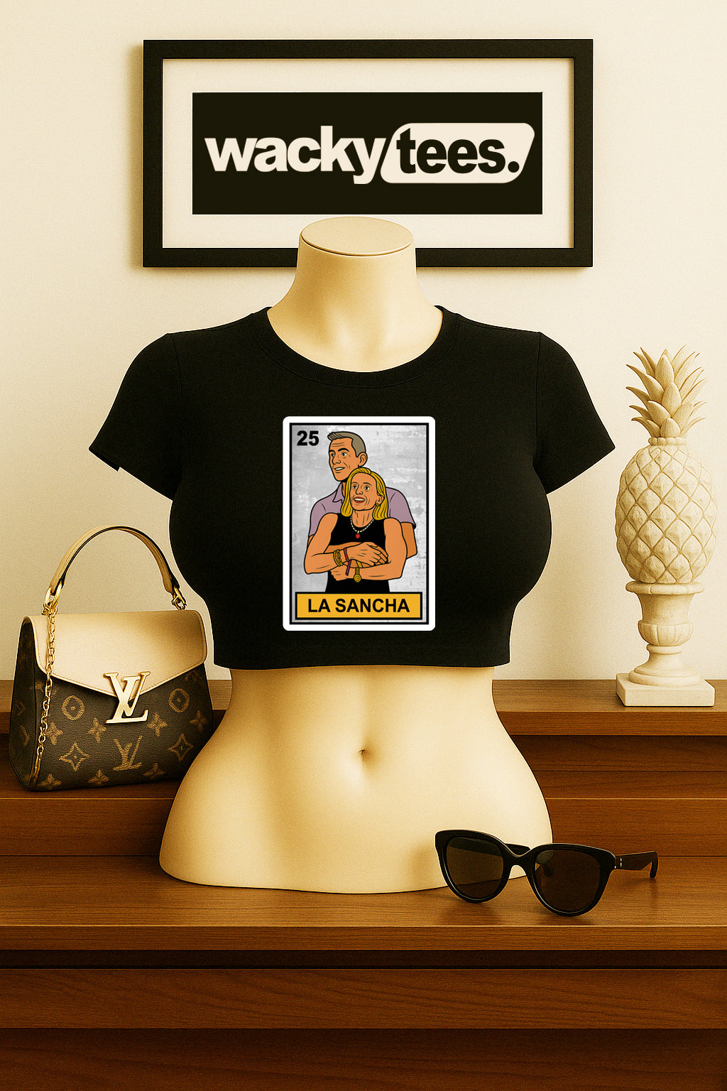 La Sancha Loteria Caught on Kiss Cam Funny Mexican Bingo Card Graphic Tee Shirt