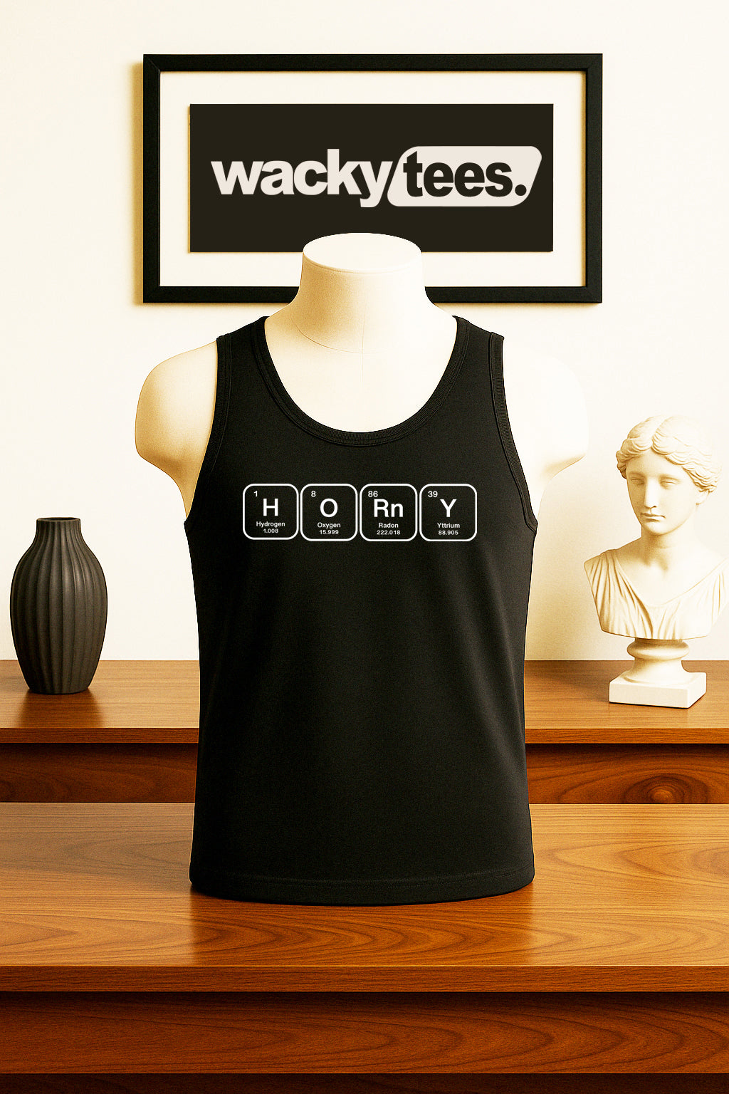 Periodic Table - Horny Science Lettering Funny Adult Humor Graphic Tee Shirt