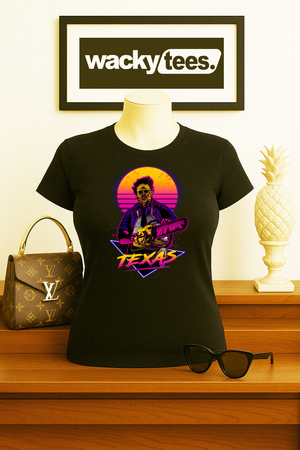 Texas Chainsaw Massacre 80s style Leatherface Horror Terror Halloween Graphic Tee Shirt