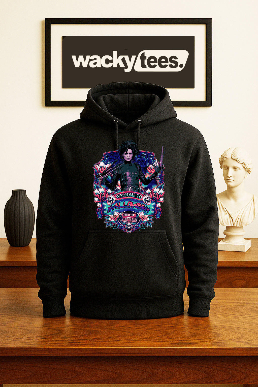 Welcome to Halloween Edward Scissorhands Horror Terror Halloween Graphic Tee Shirt